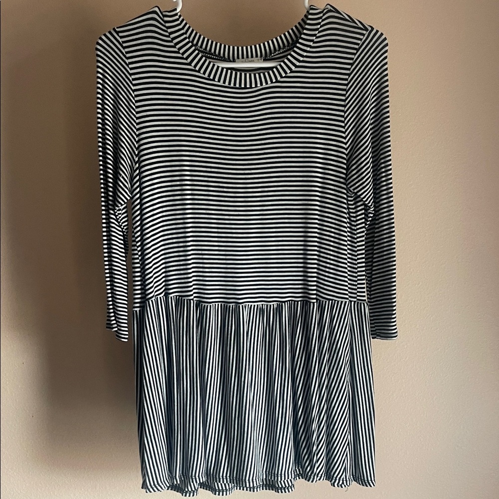 Striped Black and White Womens baby doll shirt